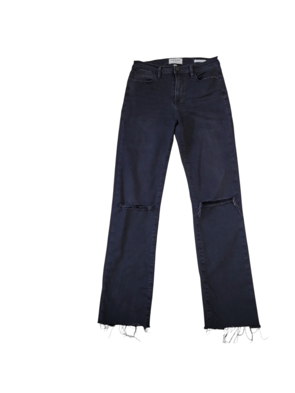 FRAME Le High Straight Distressed Fray Ankle Women's Jeans Size 27 Inseam 29" - Picture 4 of 11